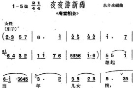 [沪剧曲调]夜夜游新编（选自《庵堂相会》）简谱