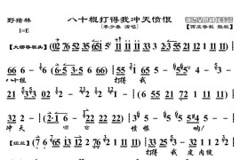 八十棍打得我冲天愤恨（《野猪林》选段、琴谱）简谱