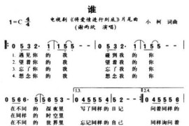 谁(电视剧《将爱情进行到底》插曲)简谱