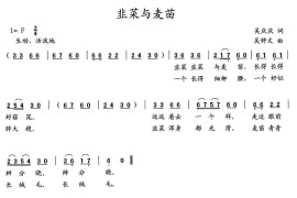 韭菜与麦苗简谱