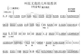 叫张义我的儿听娘教训（《钓金龟》康氏唱段[伴奏谱]）简谱