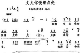 丈夫你慢着点走（《冯魁卖妻》选段）简谱