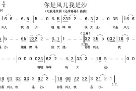 你是风儿我是沙音乐简谱