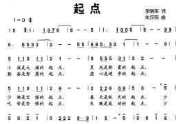 起点（李晓军词朱汉民曲）简谱