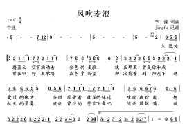 风吹麦浪（13年春晚歌曲）简谱