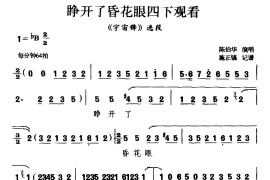 [汉剧]睁开了昏花眼四处观看（《宇宙锋》选段）简谱