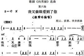 歌剧《向秀丽》选曲：第六场我又亲眼看到了你（韩秀玲独唱）简谱