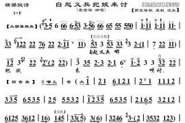 自起义兵把贼来讨（《横槊赋诗》选段、琴谱）简谱