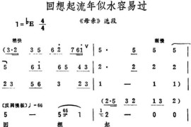 回想起流年似水容易过（《母亲》选段）简谱