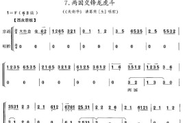 两国交锋龙虎斗（《失街亭》诸葛亮唱段、京胡考级谱）简谱