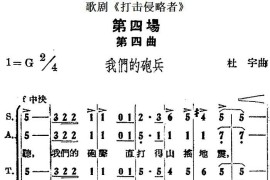 歌剧《打击侵略者》全剧之第四场第四曲（我们的砲兵）简谱