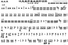 叹先皇开基业披肝沥胆（《战北原》选段、琴谱）简谱