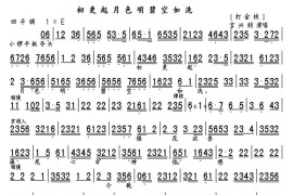 初更起月色明碧空如洗（《打金枝》选段、琴谱）简谱