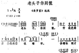 老头子你别慌（《卖箩筐》选段）简谱