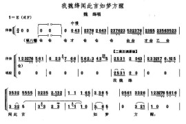 我魏绛闻此言如梦方醒（《赵氏孤儿》魏绛唱段）简谱