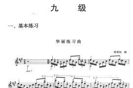 古典吉他考级九级练习曲（华丽练习曲）音乐简谱