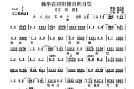 独坐在浔阳楼自酌自饮（《寻阳楼》选段、琴谱）简谱