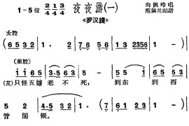 [沪剧曲调]夜夜游（一）（选自《罗汉钱》）简谱