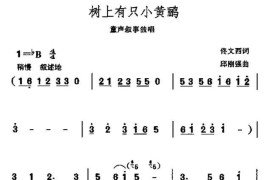 树上有只小黄鹂简谱