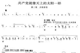 共产党就像天上的太阳一样（《沙家浜》沙奶奶唱段）简谱