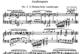 Arabesques Op.42（阿拉伯风格曲 5. 伤感的风景）音乐简谱