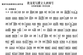 提龙笔写牒文大唐国号（《沙桥践别》选段、琴谱）简谱