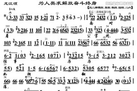 为人类求解放奋斗终身（《龙江颂》选段、琴谱）简谱