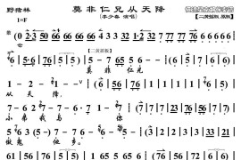 莫非仁兄从天降（《野猪林》林冲唱段、琴谱）简谱