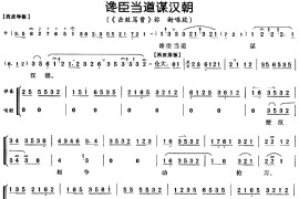 谗臣当道谋汉朝（《击鼓骂曹》弥衡唱段）简谱