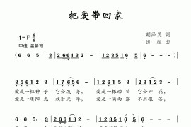 把爱带回家（胡泽民词田超曲）简谱