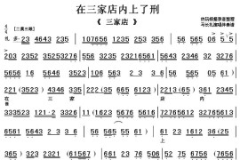 在三家店内上了刑（《三家店》选段[伴奏谱]）简谱