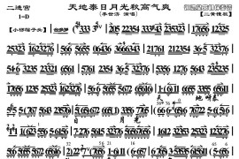 天地泰日月光秋高气爽（《大探二.二进宫》选段、琴谱）简谱