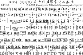 父子们在深宫伤心落泪（《逍遥津》选段、琴谱）简谱