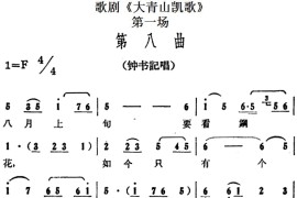 歌剧《大青山凯歌》全剧之第一场第八曲简谱