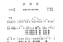 欢迎你(歌舞片《彩虹》选曲)简谱