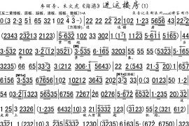 进这楼房常想起当年景象（《海港》选段、琴谱）简谱