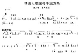 寻亲人哪顾得千难万险（《奇袭白虎团》崔大嫂唱段）简谱