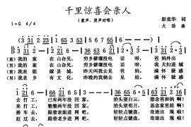 千里惊喜会亲人简谱