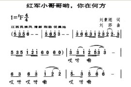 红军小哥哥哟，你在何方简谱