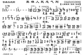 英雄人民志气钢（《奇袭白虎团》选段、琴谱）简谱