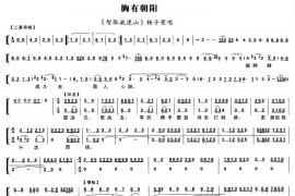 胸有朝阳（《智取威虎山》杨子荣唱段、琴谱）简谱