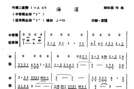海滨（竹笛二重奏）音乐简谱
