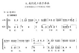 我们是工农子弟兵（《智取威虎山》参谋长唱段、京胡考级谱）简谱