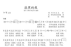 漆黑的夜简谱