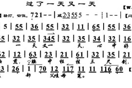 过了一天又一天（《文昭关》选段、琴谱）简谱