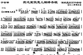 我这里假意儿懒睁杏眼（《宇宙锋》选段、琴谱）简谱