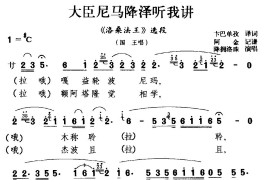 [藏戏]大臣尼马降泽听我讲（《洛桑法王》选段国王唱）简谱