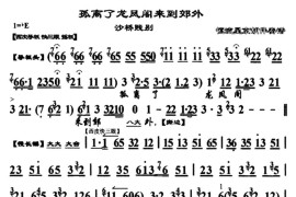 孤离了龙凤阁来到郊外（《沙桥践别》选段、琴谱）简谱