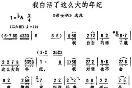 我白活了这么大的年纪（《母女俩》选段）简谱