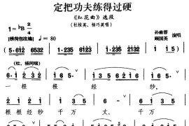 [淮剧]定把功夫练得过硬（《红花曲》杜桂英、杨巧英唱段）简谱